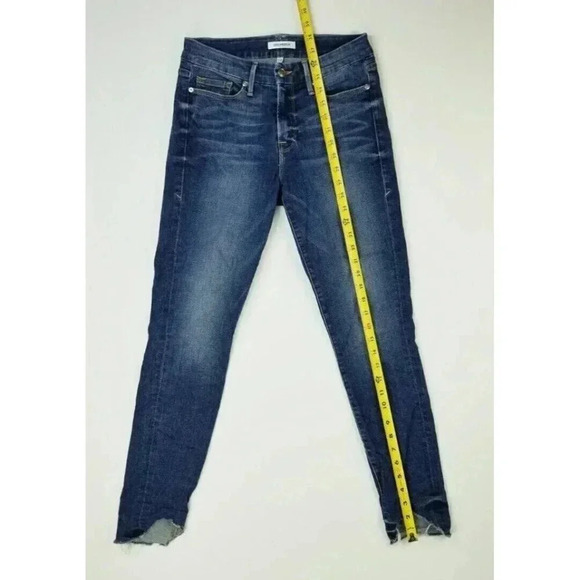 Good American 2/26 Women's Blue Raw Hem Zipper Jeans Style GAGLFT148 Cut MM40 - Picture 10 of 12